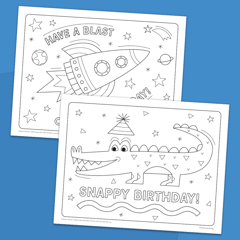 Happy Birthday Coloring Pages Square