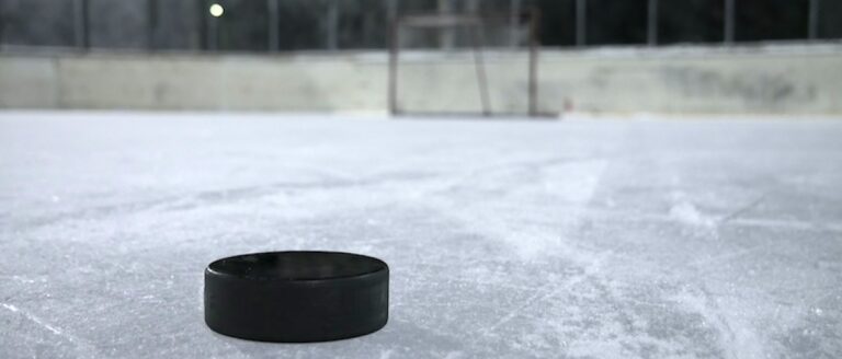 Ice hockey puck on ice 20180112 1